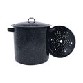 Granite Ware Granite Ware 6505150 11.5 in. 15.5 qt. Ceramic Over Steel Stock Pot  Black & White 6505150